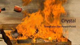  Presentation with pallet - Theme featuring fire in the pallet abstraction background and a gold colored foreground