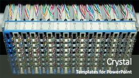  Presentation with electrical cable - Amazing presentation design having fire instalation - view of colorful electrical wires backdrop and a dark gray colored foreground
