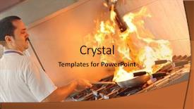  Presentation with chef - Beautiful theme featuring fire instructor - handsome chef dressed in white backdrop and a yellow colored foreground