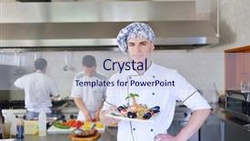  Presentation with chef - Slides featuring fire instructor - handsome chef dressed in white background and a  colored foreground