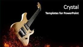  Presentation with electric guitar - Beautiful PPT layouts featuring fire isolated on black background backdrop and a black colored foreground