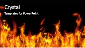 Presentation with fire - Cool new slides with fire isolated over black background backdrop and a black colored foreground