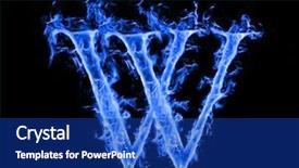  Presentation with blue fire - Cool new presentation theme with fire letters - blue smoke letter w backdrop and a royal blue colored foreground
