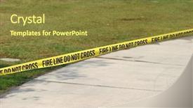  Presentation with cross fire - PPT theme with fire line do not cross background and a tawny brown colored foreground