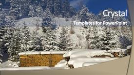  Presentation with blue fire - Slide deck having fire logs and multi purpose background and a ocean colored foreground