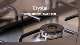  Presentation with fire close up flames - Presentation theme featuring fire of a gas stove background and a  colored foreground