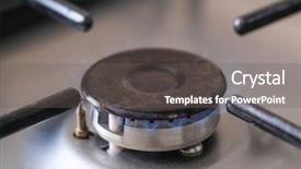  Presentation with gas utility - PPT theme consisting of fire of a gas stove background and a  colored foreground