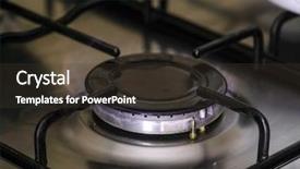  Presentation with gas utility - Presentation theme with fire of a gas stove background and a  colored foreground