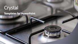  Presentation with gas - Colorful slide deck enhanced with fire of a gas stove backdrop and a  colored foreground