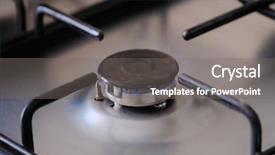  Presentation with gas - Presentation theme with fire of a gas stove background and a gray colored foreground