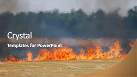  Presentation with bush fire - Beautiful presentation featuring fire of grass backdrop and a ocean colored foreground