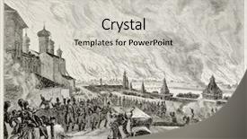  Presentation with heavy fire in an old - Beautiful slide set featuring fire of moscow 1812 old backdrop and a light gray colored foreground