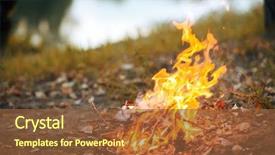  Presentation with forest fire - Colorful presentation enhanced with fire on the river bank backdrop and a tawny brown colored foreground