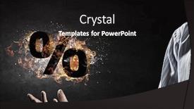  Presentation with percentage - Presentation design with fire percentage symbol mixed media background and a black colored foreground