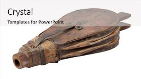  Presentation with pair - Cool new PPT theme with fire pump - old pair of bellows isolated backdrop and a light gray colored foreground