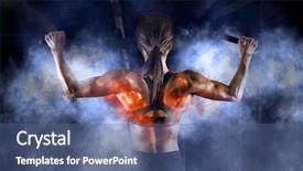  Presentation with workout - Presentation design enhanced with fire pump - professional pull up workout exercise background and a ocean colored foreground