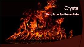  Presentation with fire department - Beautiful slides featuring fire reflected on floor isolated backdrop and a wine colored foreground