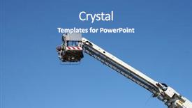  Presentation with fire rescue - Amazing presentation design having fire rescue basket on end backdrop and a teal colored foreground