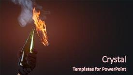  Presentation with resistance - Cool new PPT theme with fire resistance glass - civil protest concept with burning backdrop and a wine colored foreground