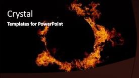  Presentation with black abstract - Slide deck consisting of fire-ring-isolated-on-black background and a black colored foreground