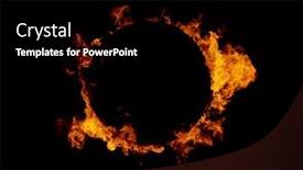  Presentation with black abstract - Cool new PPT layouts with fire-ring-isolated-on-black backdrop and a black colored foreground