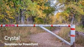  Presentation with fall colors - Slides featuring fire road with a gate background and a violet colored foreground