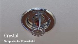  Presentation with fire safety - Presentation theme enhanced with fire safety sprinkler background and a gray colored foreground