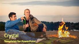  Presentation with beach - Audience pleasing presentation design consisting of life fire - smiling woman looking at her backdrop and a tawny brown colored foreground