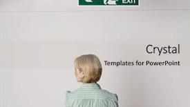  Presentation with security - Colorful presentation design enhanced with fire security - rear view of a young backdrop and a light gray colored foreground