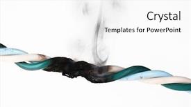  Presentation with fire service - Presentation design enhanced with fire service - short circuit burnt cable isolated background and a white colored foreground
