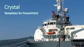  Presentation with ship - Amazing presentation design having fire ship backdrop and a ocean colored foreground