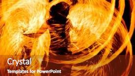  Presentation with show - Theme enhanced with fire show flaming trails background and a tawny brown colored foreground