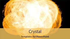  Presentation with show - Cool new slide deck with fire-show-human-torch backdrop and a yellow colored foreground