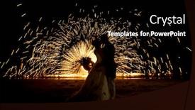  Presentation with show - Beautiful slide deck featuring fire-show-on-the-beach backdrop and a black colored foreground