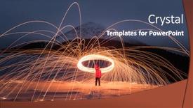  Presentation with show - Colorful slide deck enhanced with fire-show-with-lot backdrop and a ocean colored foreground