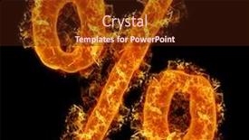  Presentation with percent - Presentation theme featuring fire sign percent on a black background background and a wine colored foreground