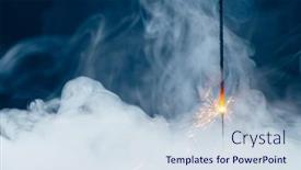  Presentation with firework - Theme with fire-sparkler-in-dense-fog background and a lemonade colored foreground