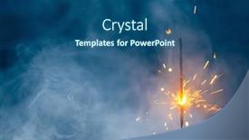  Presentation with firework - PPT theme with fire-sparkler-in-dense-fog background and a ocean colored foreground