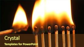  Presentation with innovation - Theme with innovation leadership - burning matches on black background background and a tawny brown colored foreground