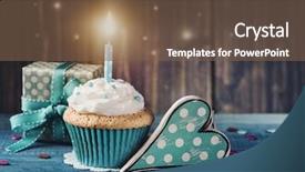  Presentation with sprinkles - Cool new presentation with fire sprinkles - cupcake with birthday candle backdrop and a tawny brown colored foreground
