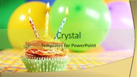  Presentation with birthday cake cupcake - Theme with businesswoman with trolley bag walking in urban environment wearing a red bag background and a dark gray colored foreground.