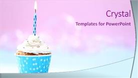  Presentation with cupcake - Audience pleasing presentation theme consisting of fire sprinkles - delicious birthday cupcake on table backdrop and a pink colored foreground