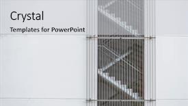  Presentation with stairs - Theme featuring fire stairs with bars background and a light gray colored foreground