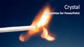  Presentation with blue - Theme consisting of fire starter - match just ignited in front background and a navy blue colored foreground