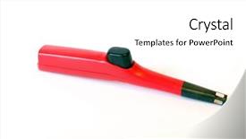  Presentation with fire red - Audience pleasing PPT theme consisting of fire starter - red cigarette-lighter on a white backdrop and a  colored foreground