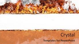  Presentation with stripe - PPT layouts having fire stripe isolated on white background and a coral colored foreground