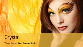  Presentation with fire red - Beautiful PPT theme featuring fire teenager girl beautiful red backdrop and a yellow colored foreground