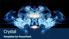  Presentation with flames - Slide set featuring fire templates - abstract face made of smoke background and a ocean colored foreground