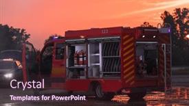  Presentation with car accidents - PPT layouts having fire-truck-emergency-vehicle-firefighting background and a wine colored foreground