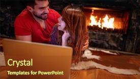  Presentation with floor - Beautiful slides featuring fire video - funny couple laying on floor backdrop and a tawny brown colored foreground